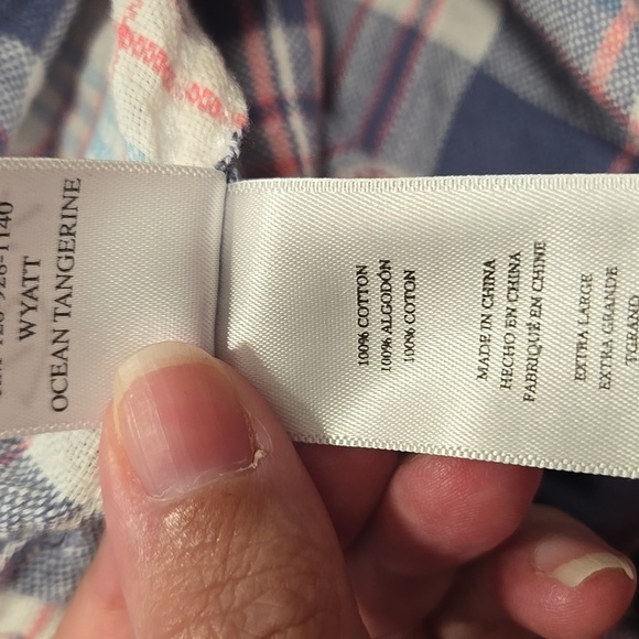 Rails-Wyatt in 'Ocean Tangerine' 100% Cotton Long Sleeve Button Down-Size XL - Picture 11 of 17